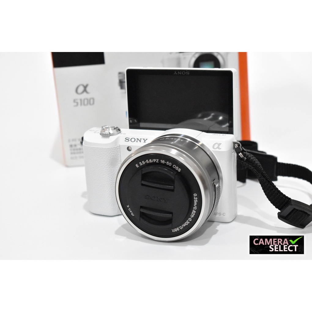 (มือสอง)กล้องSony A5100 kit 16-50 oss สีขาว สภาพสวย 9/10 การทำงานปกติเต็มระบบ อดีตประกันร้าน ของครบยกกล่อง