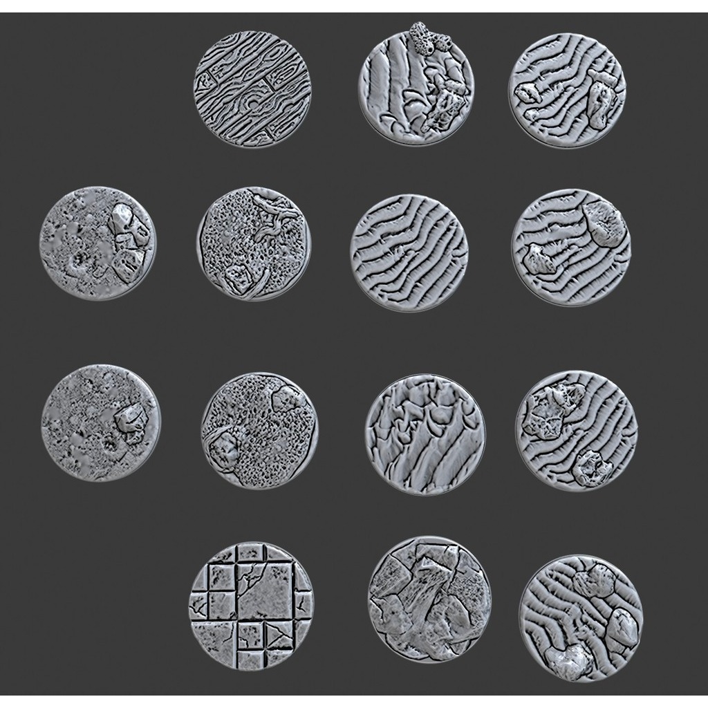 Desert Bases 25mm ฐานโมเดลทะเลทราย Depths of Savage Atoll สำหรับเล่น Wargame / Warhammer / Fantasy /