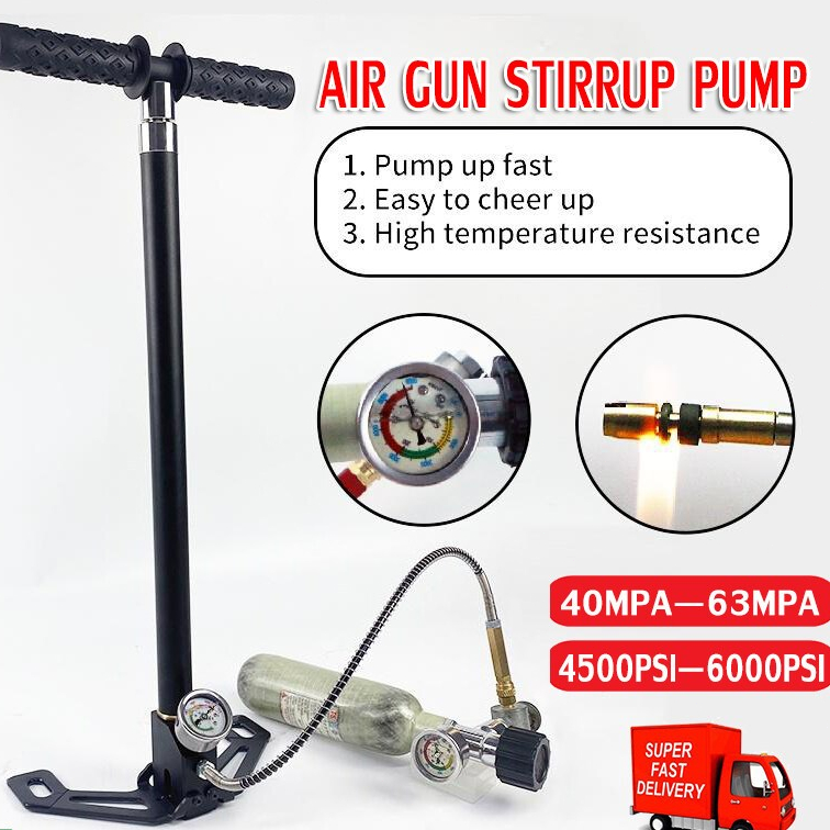 Baoka สูบลมแรงดันสูง แรงดันสูง สูบแรงดันสูงpcp 40mpa 6000psi พับได้ แรงดันสูง PCP 3 Stage ปั๊มมือสำหรับพ