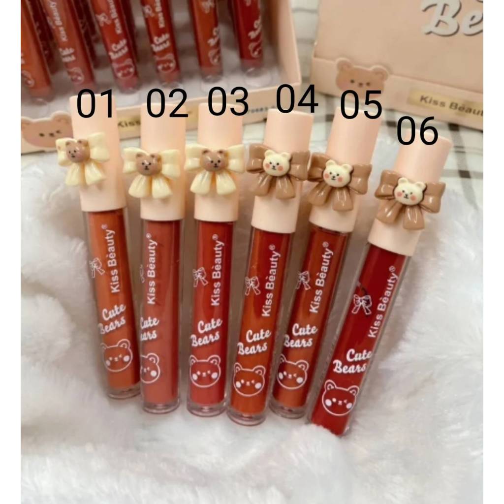 70683-03 ลิปสติกจิ้มจุ่ม kiss beauty มี 6 โทนสี สีสวยชัดทุกสี เม็ดสีเเน่นๆ เกลี่ยง่าย เครื่องสำอาง