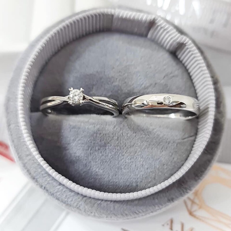 แหวนคู่แต่งงาน เพชรแท้ทองแท้18k Amantio Diamond