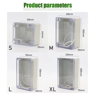 กล่องพลาสติก สำหรับปลั๊กไฟ ฝาใส กันน้ําIP65 กล่องพลาสติกอิเล็กทรอนิกส์