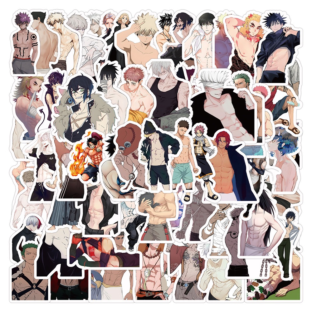 💥พร้อมส่ง💥 Boy's Love BL 咒術 one piece ชาย บทบาท กล้ามเนื้อ เรื่องราวรัก muscle 60แผ่น anime sticker JAPAN cartoon