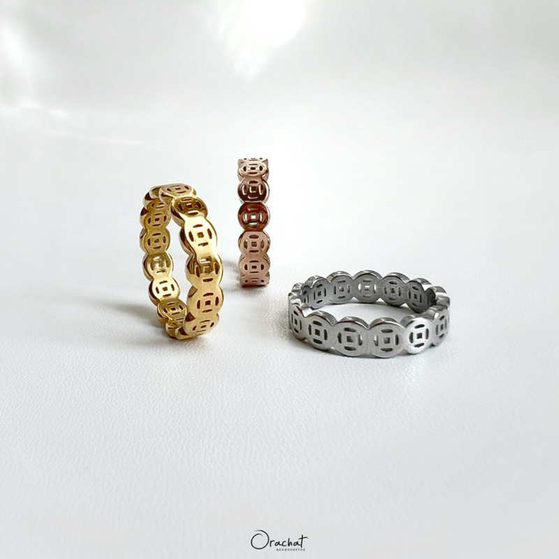 Orachat | Fufu 14k ring. (แหวนตัวเรือนสแตนเลส)