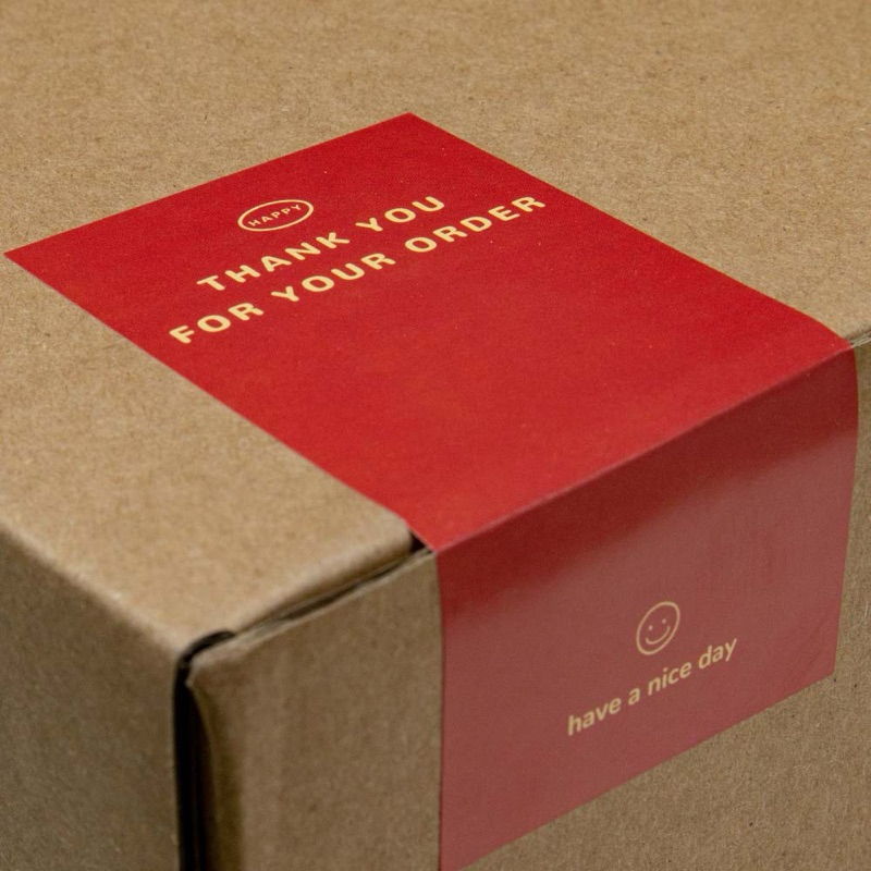 ❣️พร้อมส่ง❣️【50ดวง/แพ็ค】สติ๊กเกอร์ขอบคุณ Thank you stickers ขนาด 10*5 ซม.