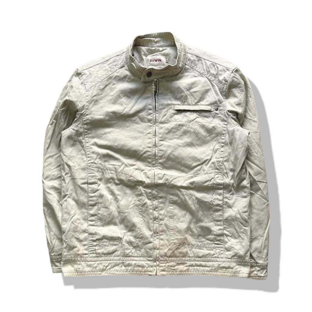 Edwin Light Brown Zipper Jacket รอบอก 44”