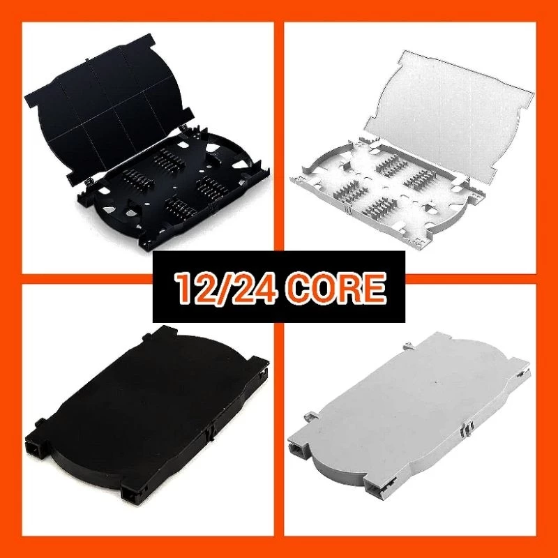 splice tray 12/24 core ถาดสไปรท์สายไฟเบอร์ออปติก ถาดเก็บสายรอยต่อจุด Splice FTTH FTTX