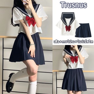Trusnus ชุดนักเรียนญี่ปุ่น ❦เสื้อผ้าเซเลอร์ญี่ปุ่นหญิง เครื่…