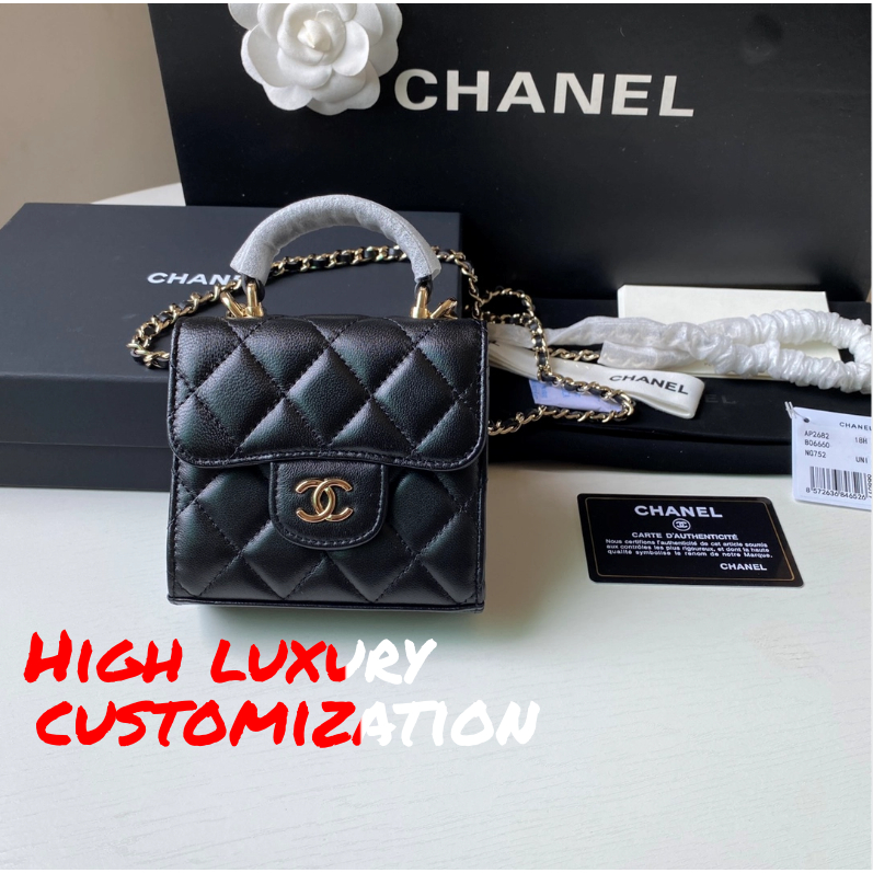 ชาแนล Chanel Ohanel 2022C กระเป๋าเครื่องสำอางรุ่นใหม่พร้อมกระเป๋าถือ 💕มีกระจกเล็กด้านใน/กระเป๋าสะพายข้าง/สไตล์ผู้หญิง