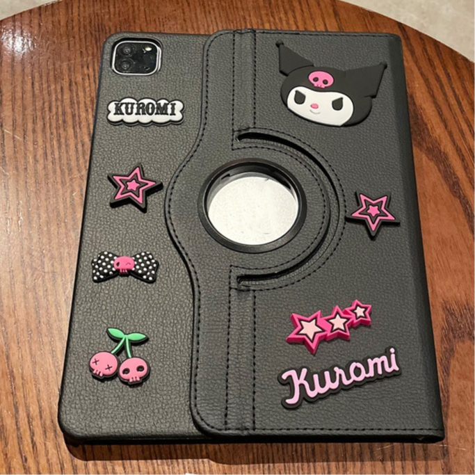 🌻24 ชั่วโมง🌻เคสป้องกัน iPad หมุนได้ 360° Kuromi เหมาะสำหรับรุ่น gen9 Air4/5 Gen12 Air8 gen11 Air6/7
