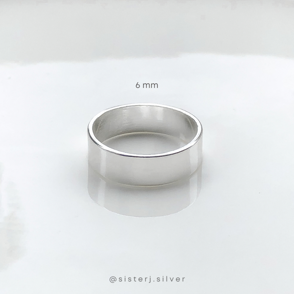 Sister J | silver925 | แหวนเงินแท้หน้าแบน 6 mm | (flat) basic ring 6 mm