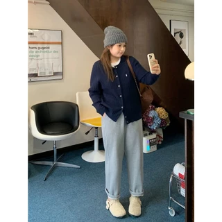 CiCi Plus+(M1528)เสื้อคลุมคาร์ดิเเกน ผ้าไหมพรม กระดุมหน้าใช้งานได้จริง ใส่สบายไม่ร้อน เหมาะสำหรับสาวพลัสไซส์