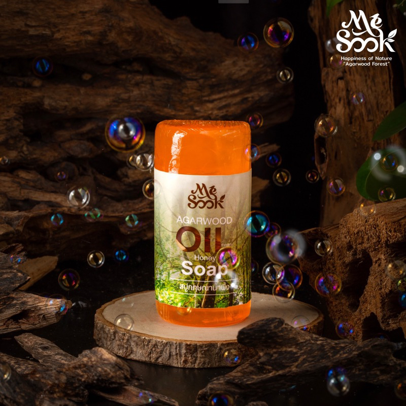 MESOOK Agarwood Honey Soap สบู่กฤษณาน้ำผึ้ง ปรับสภาพผิวเนียนนุ่มชุ่มชื่นเมื่อใช้เป็นประจำทุกวัน