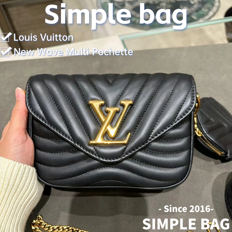 🍑หลุยส์วิตตอง Louis Vuitton New Wave Multi-Pochette Shoulder bag LV กระเป๋า