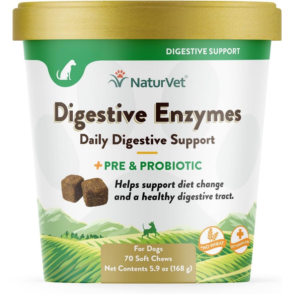 Naturvet Digestive Enzymes (สุนัข) เอมไซม์ธรรมชาติ เสริมระบบย่อย ดูดซึมสารอาหาร เสริมระบบขับถ่าย