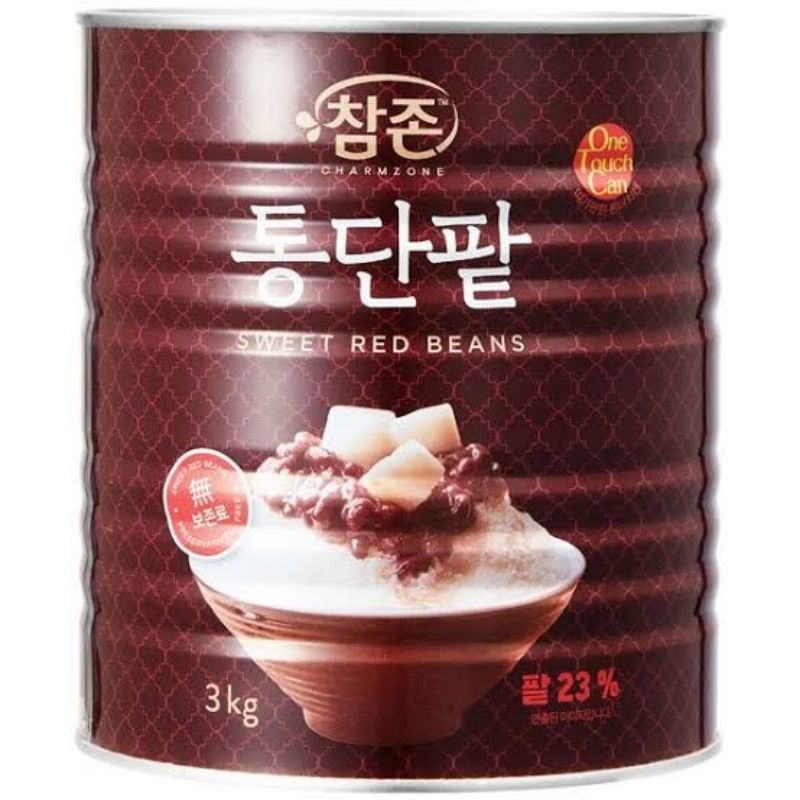พร้อมส่ง 통단팥 ถั่วแดงหวานแบบเต็มเม็ด ถั่วแดงกระป๋อง Samlip Sweet Shole Red Bean 3kg