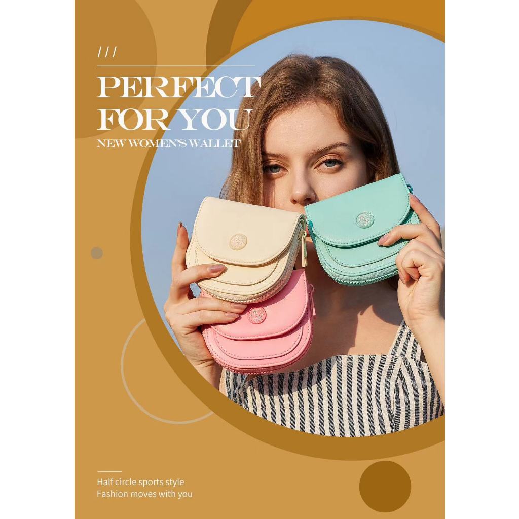 เข้ามาสีใหม่กระเป๋าสตางค์ PERFECT FOR YOU กระเป๋าสตางค์ผู้หญิงใบสั้น2พับซิปล็อค มีซิปใส่เหรียญ พร้อมกล่อง พร้อมส่ง003Y
