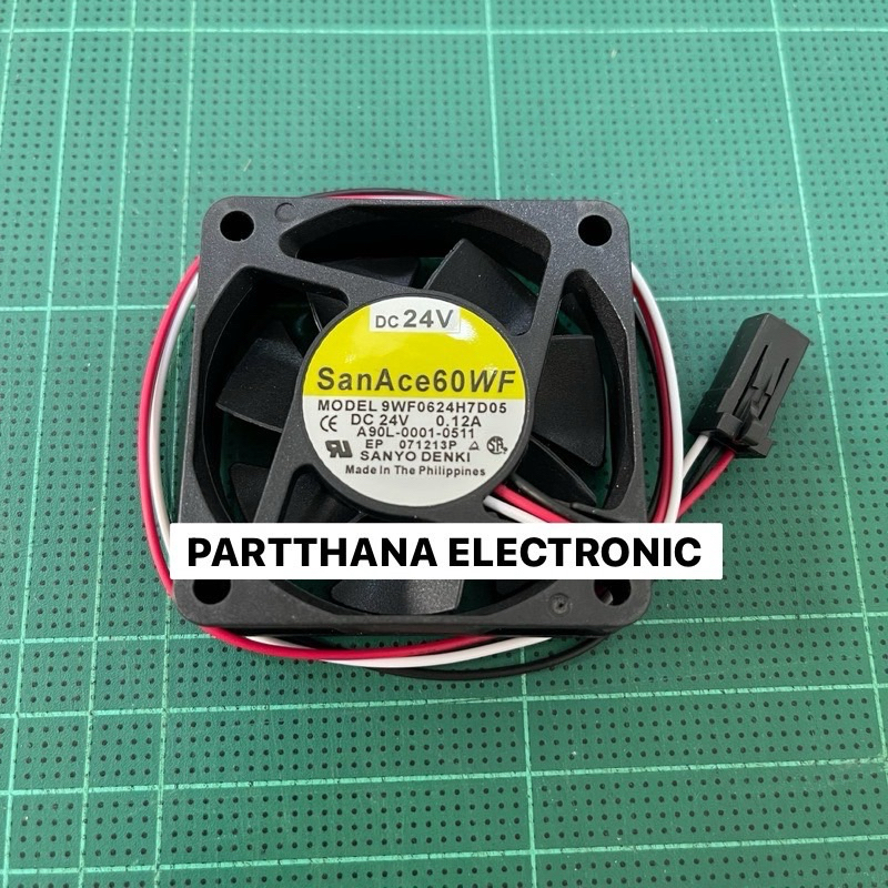 9WF0624H7D05 24VDC 0.12A 60*60*15 MM 3สาย เครื่องFANUC พร้อมส่งในไทย🚛💨