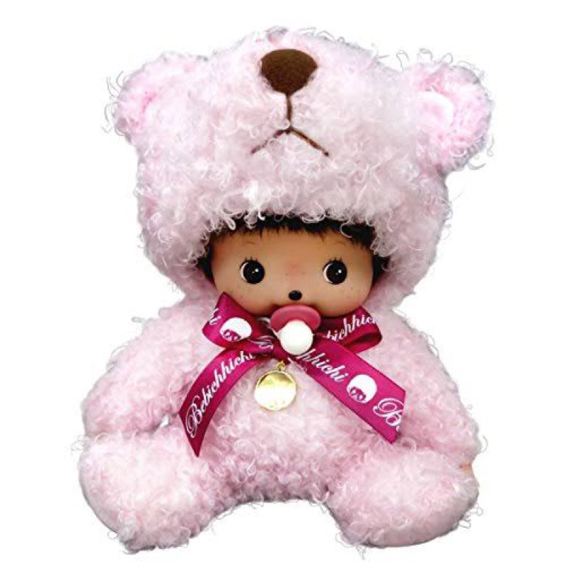 พร้อมส่ง Monchhichi Bebichhichi Pink Teddy Bear Costume Plush Doll Size M
