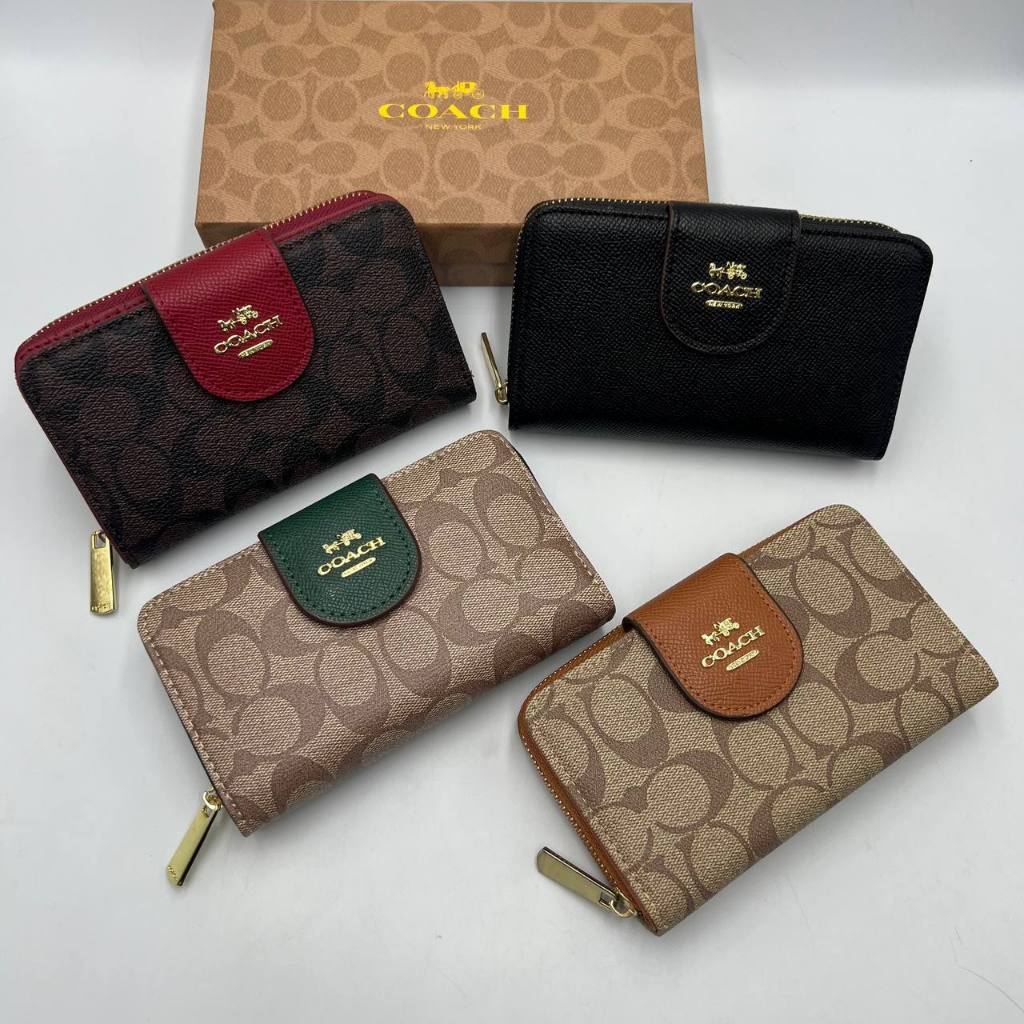 มาใหม่ กระเป๋าสตางค์รุ่น2in1 มีช่องซิปช่องใส่แบงค์ได้ไม่ต้องพับงานสวยมีอุปกรณ์ครบพร้อมกล่อง