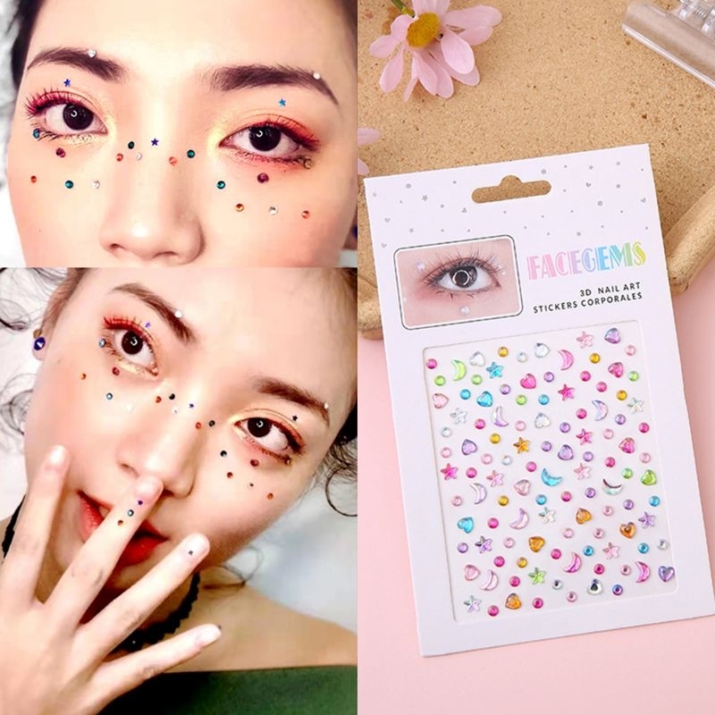 ✨️ Face Gem พร้อมส่งในไทย✨️ สติกเกอร์ติดหน้า party sticker