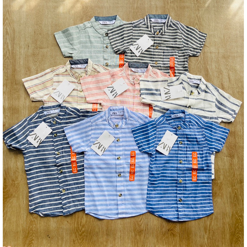เสื้อเชิ้ตเด็ก/คอจีน1-7Yพร้อมส่ง