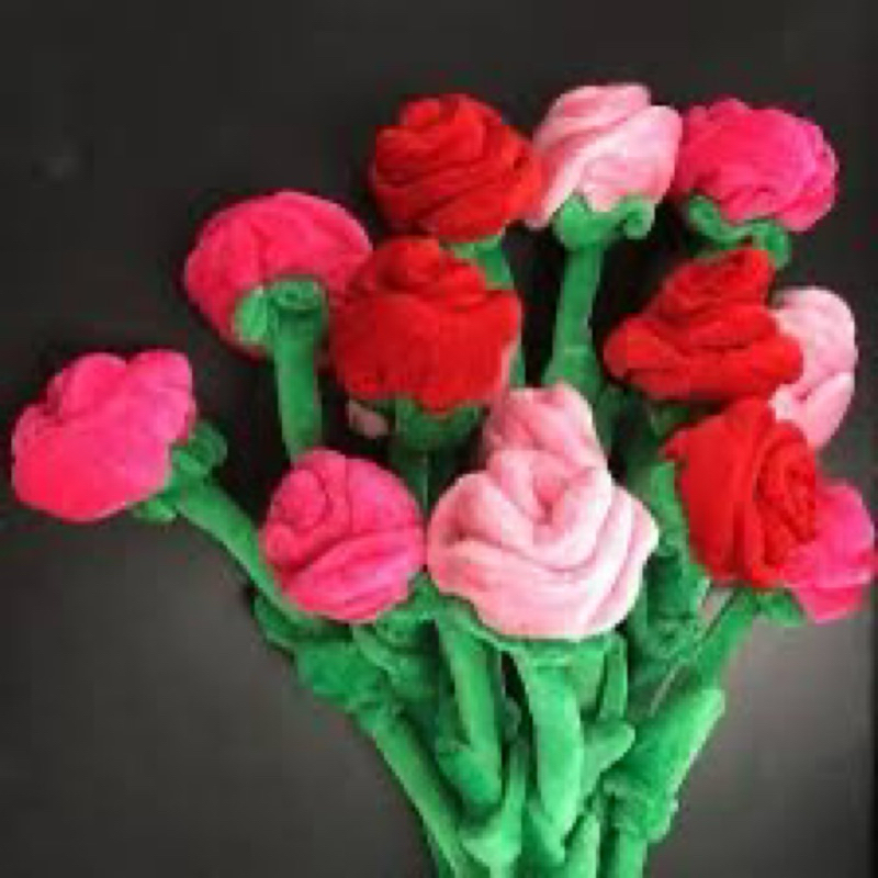 ดอกกุหลาบผ้าvalentines งานรับปริญญา งานปัจฉิม บัณฑิตน้อย