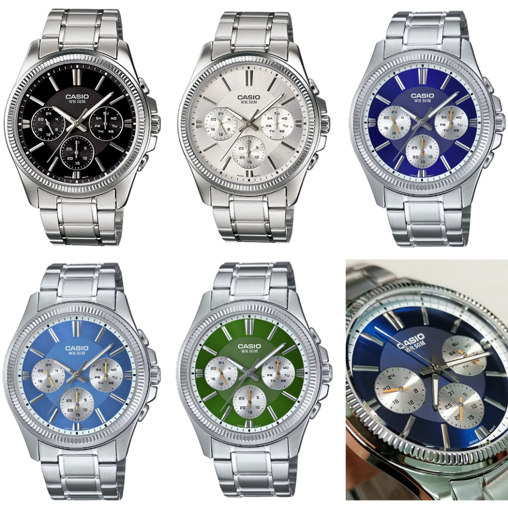 แท้ศูนย์ Cmg นาฬิกาข้อมือ Casio รุ่น MTP-1375 MTP-1375D MTP-1375D-2A1  MTP-1375D-2A2 สายสแตนเลส  ของแท้