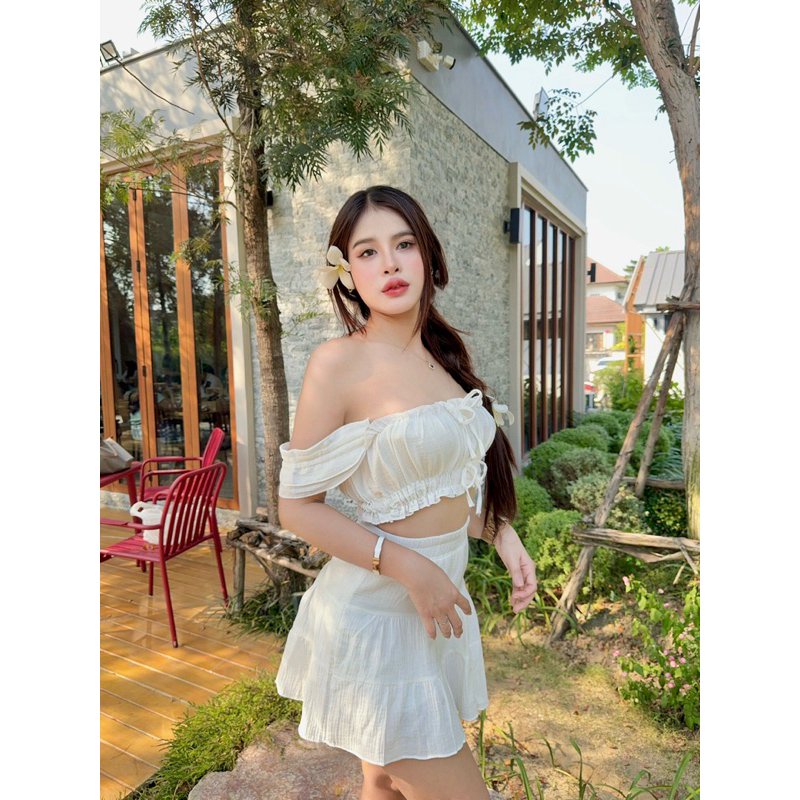 🧚Layla top🧚 รุ่นไลลา เสื้อสายฝอ ผ้าอัดย่น