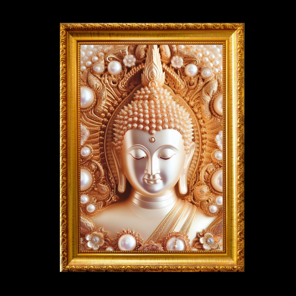 พระพุทธเจ้า พระศรีอริยเมตไตรย ตรัสรู้ทางดับทุกข์ ความสุขความเจริญ ของขวัญ มงคล รูปพร้อมกรอบรูปบูชา