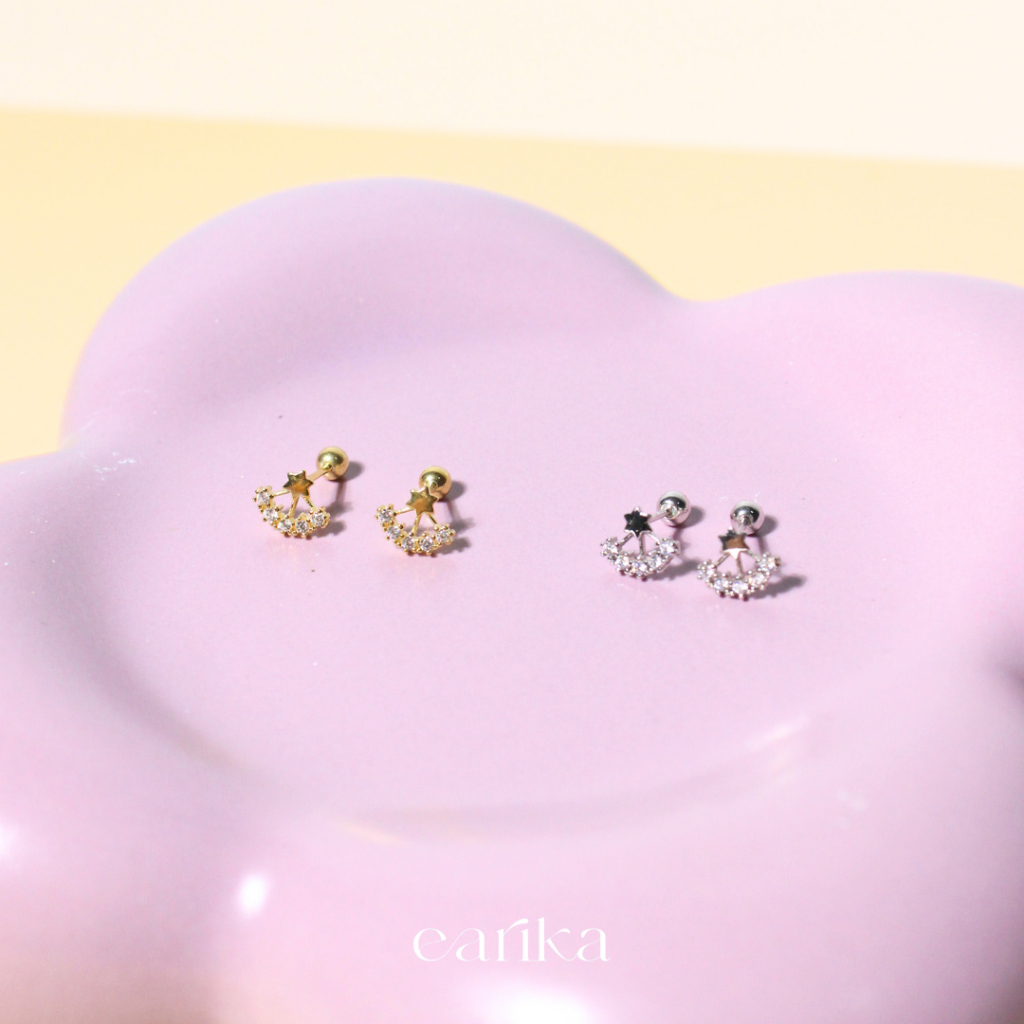 earika.earrings - starlight piercing จิวเม็ดกลมรูปดาวกระจาย เงินแท้ (ราคาต่อชิ้น) เหมาะสำหรับคนแพ้ง่าย