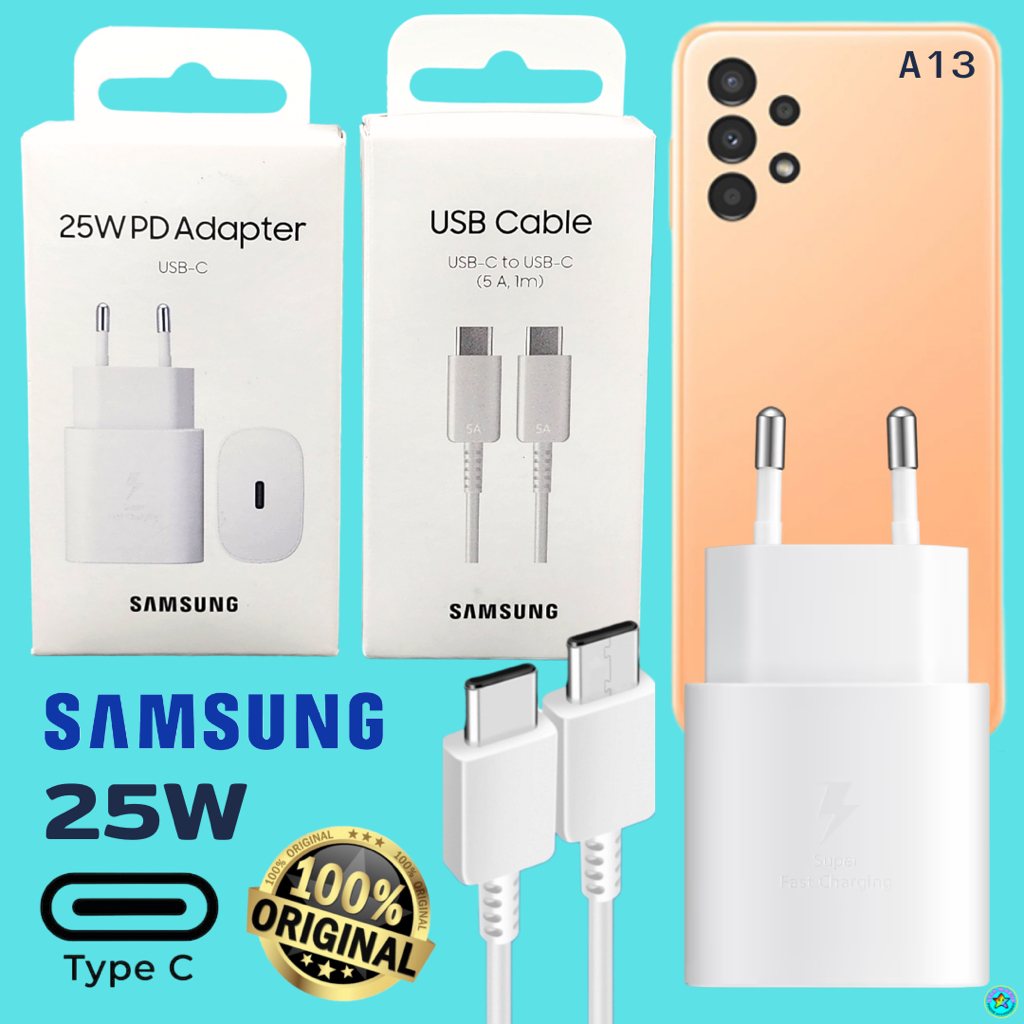 ที่ชาร์จ Samsung 25W (EU) หัว+สาย Usb-C Type-C 1-1.8ม. สำหรับ ซัมซุง A13 Adaptive Fast Charging ชาร์จด่วนแบบพิเศษ