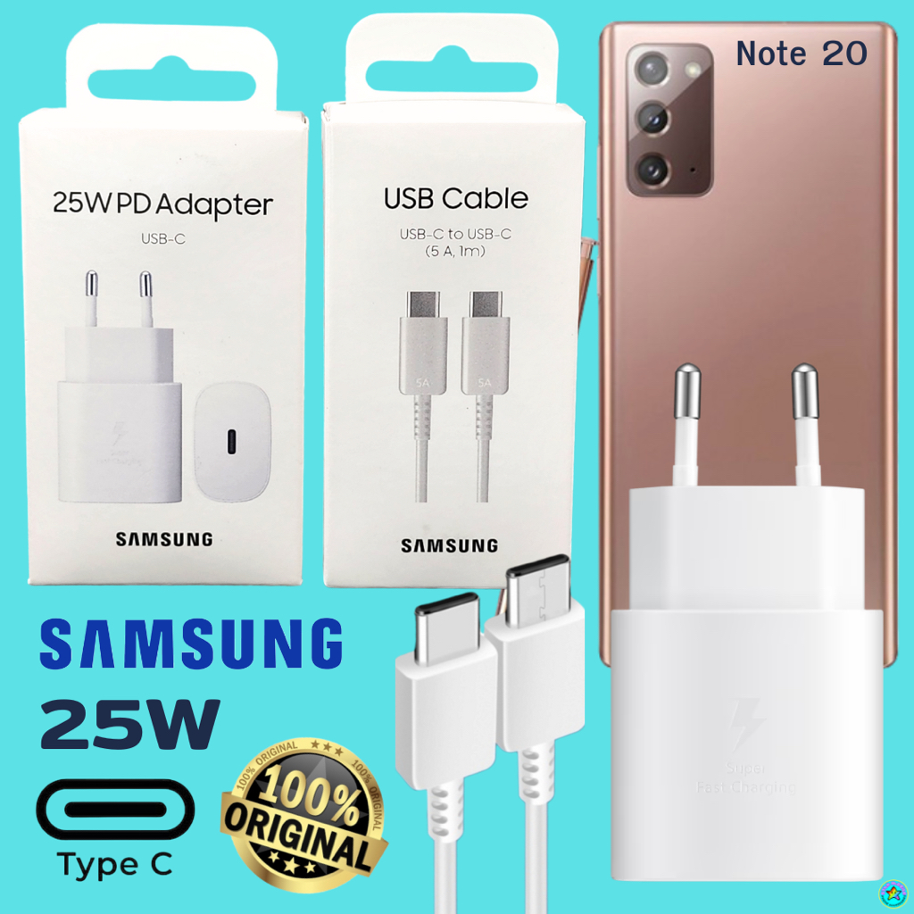 ที่ชาร์จ Samsung 25W (EU) หัว+สาย Usb-C Type-C 1-1.8ม. สำหรับ ซัมซุง Note 20 Adaptive Fast Charging ชาร์จด่วนพิเศษ