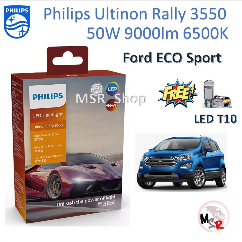 Philips หลอดไฟหน้ารถยนต์ Ultinon Rally 3550 LED 50W 8000/5200lm Ford ECO Sport ประกัน 1 ปี ่ส่งฟรี