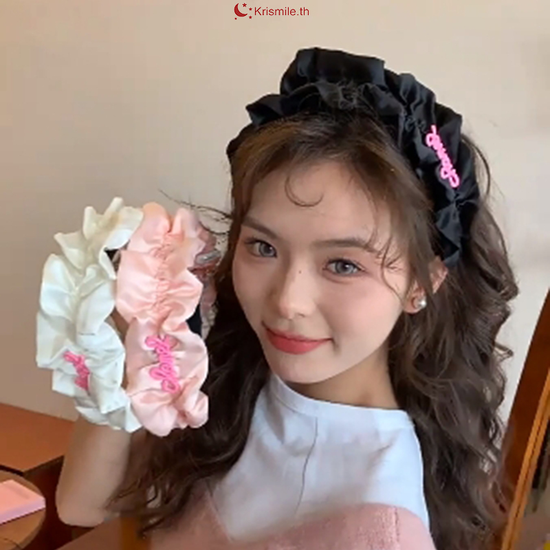 COD-ในไทย ที่คาดผม ตัวอักษรสีแคนดี้ น่ารักหวาน ช่วยเก็บไรผม สไตล์เจ้าหญิง สำหรับผู้หญิง-Krismile.th