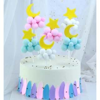 🧁พร้อมส่งร้านไทย🧁 ป้ายปักเค้ก HBD ป้ายปักรูปก้อนเมฆ CAKE อุปกรณ์ตกแต่งเค้ก C22