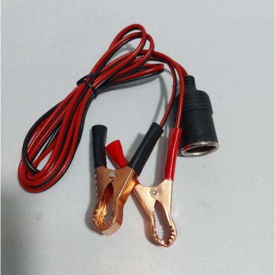 สายหนีบแบตเตอรี่แปลงที่ชาร์จจุดบุหรี 12-24V 10A ยาว1M ช่องเสียบที่จุดในรถ แบบขั้วหนีบแบตเตอรี่