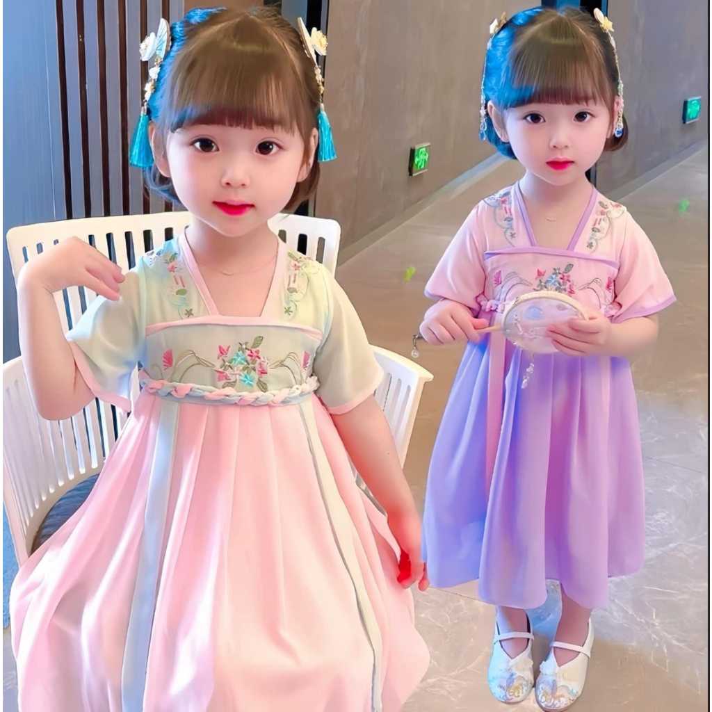 🧧🧧เดรชหมวยน้อย​งานปักดอกไม้ 🌸🌸 💗💗ผูกโบว์เอว ฟรุ้งฟริ้งน่ารัก​ น่ารัก​ 🎀🎀