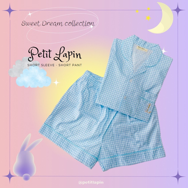 ชุดนอนผู้ใหญ่คอปก แขนสั้นขาสั้น Petit Lapin Size S