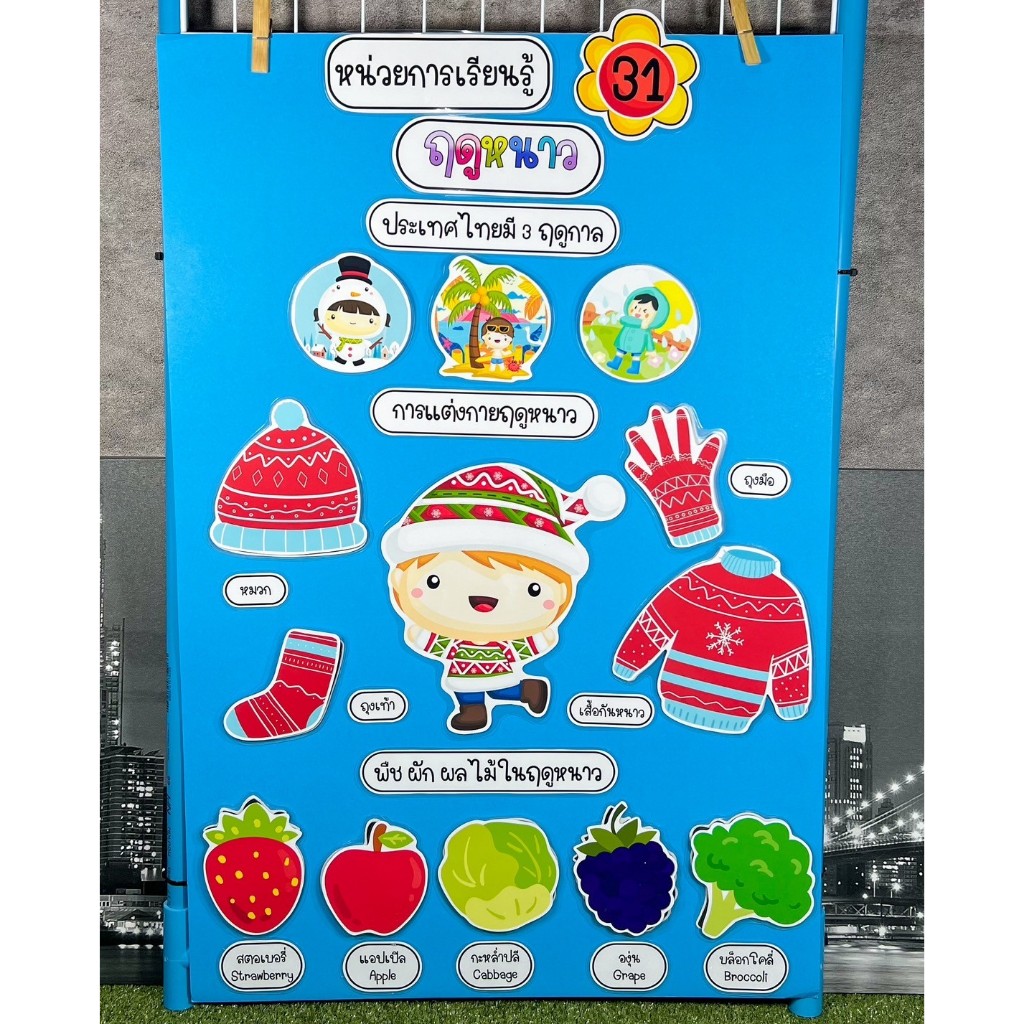 สื่อการสอน เกมการศึกษา ป้ายนิเทศ หน่วยฤดูหนาว อ่านรายละเอียดก่อนสั่งซื้อ