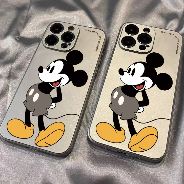 สําหรับ FOR IPhone 14 11 13 12 Pro Max 14 7 8 Plus X XR XS MAX รูปแบบมิกกี้เมาส์ หลักฐานเถ้าและฝุ่น กรณีโทรศัพท์มือถือ