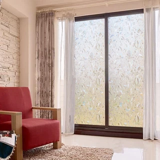 ฟิล์มติดกระจกสุญญากาศ Window film 45/60/90 x 2m PVC สติ๊กเกอร์ติดกระจก ประตู หน้าต่าง มีให้เลือกหลายลาย