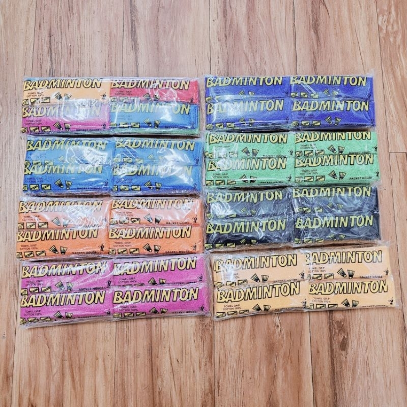 พันด้ามขนหนู ผ้าพันด้ามไม้แบด ยี่ห้อ BADMINTON (ราคาต่อแพ็ค 12 ชิ้น)