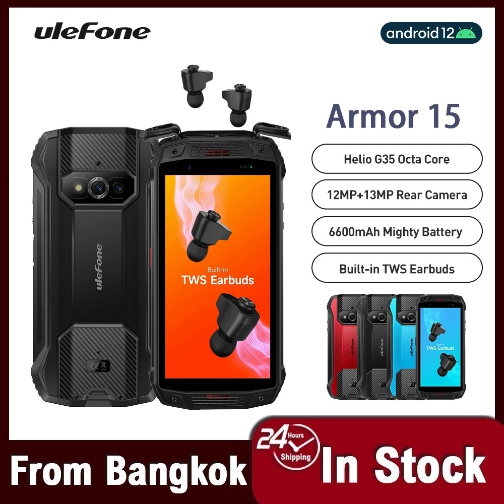 Ulefone Armor 15 Rugged Phone Android 12 Smartphone 6600mAh 128GB NFC 2.4G/5G WLAN Waterproof Mobile