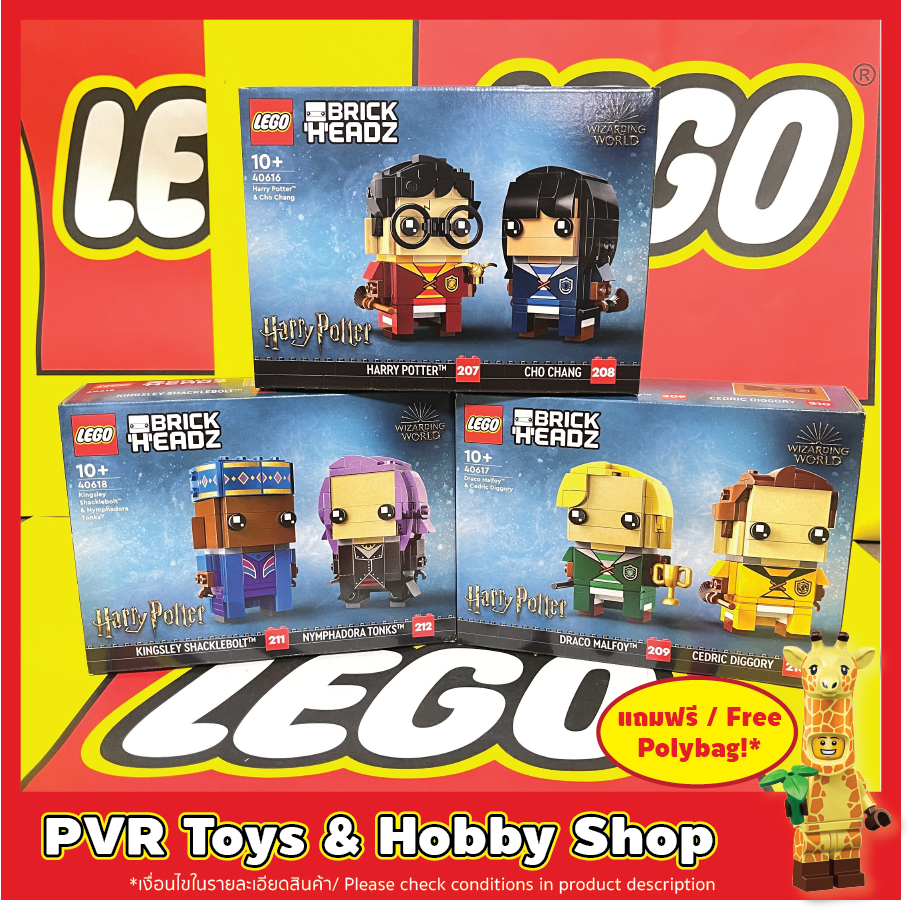 LEGO® 40616 40617 40618 Brickheadz Harry Potter™ Cho Chang Draco Malfoy Cedric Diggory Kingsley Nymp