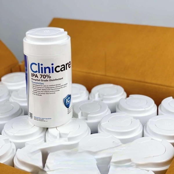 Clinicare แผ่นเช็ดฆ่าเชื้อ IPA70%