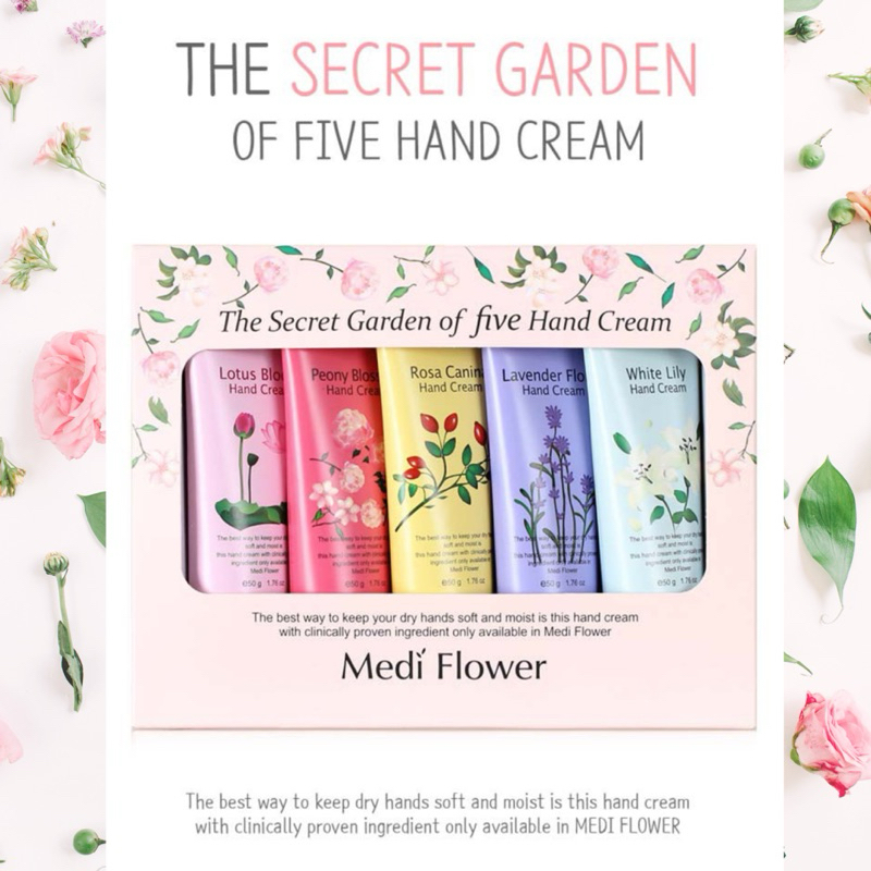 Hand cream แฮนครีมแบรนด์ Medi Flower เซ็ต 5 หลอด จากเกาหลี