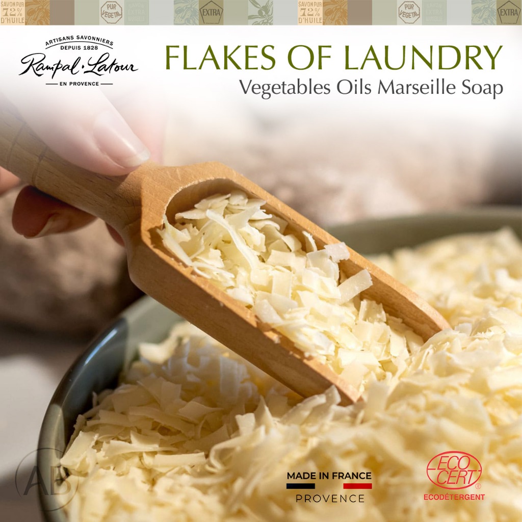 มาร์เซย์ โซป แฟลก สบู่จากน้ำมันพืชสกัดออแกนิก Vegetable Oil Marseille Soap Flakes for Laundry