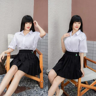 เสื้อนักศึกษาทรงบอย Oversize (ไม่มีกระเป๋า-ไม่เข้ารูป) เสื้อนักศึกษาผู้หญิง Sz.S32-50