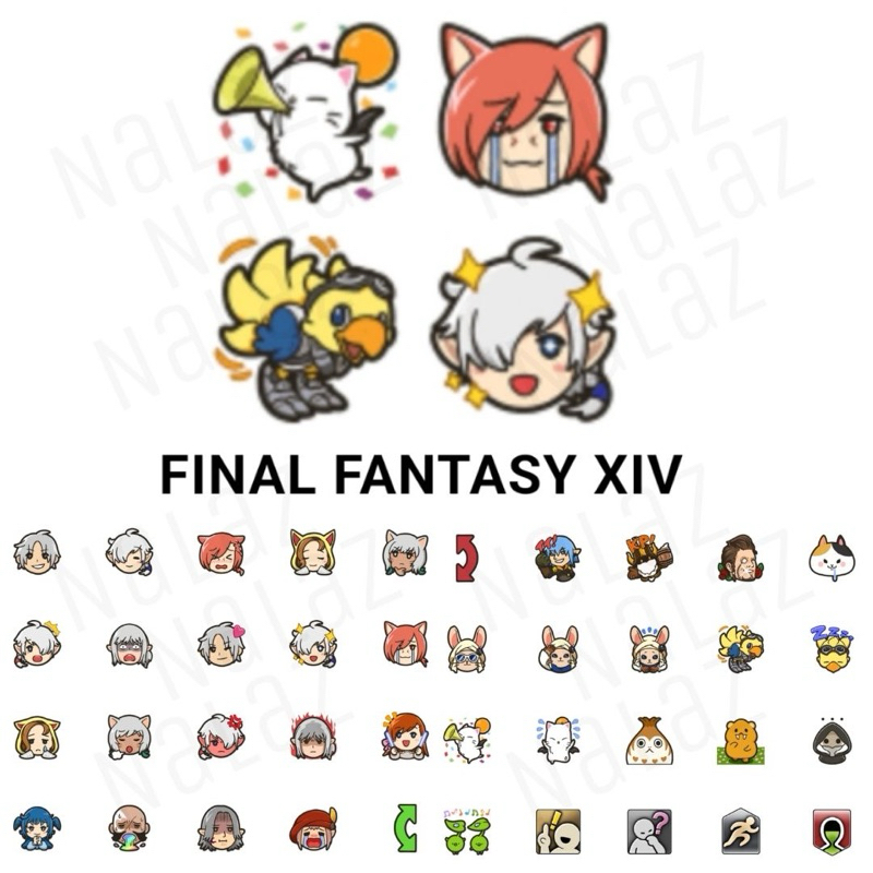 สติกเกอร์ไลน์ ธีม Final Fantasy VII Remake ไฟนอลแฟนตาซี ภาคอื่น (Dissidia, Record Keeper, Brave Exvirus, FFXIV, Rebirth)